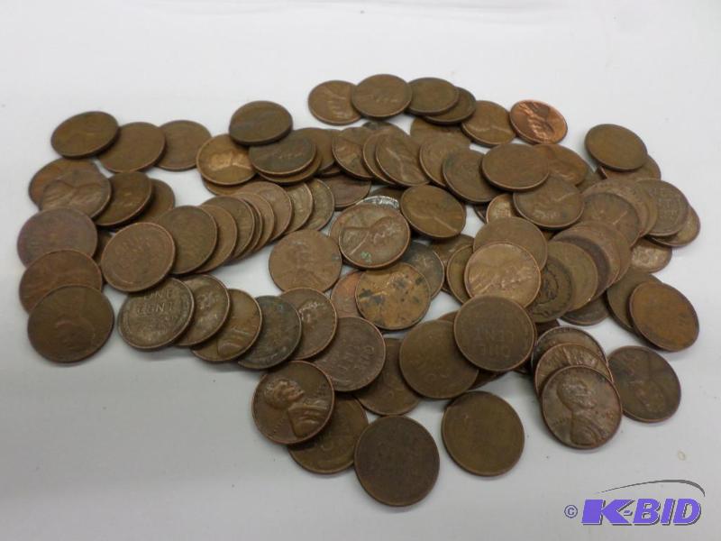 100 Mixed date Wheat Cents, includes Steel C...