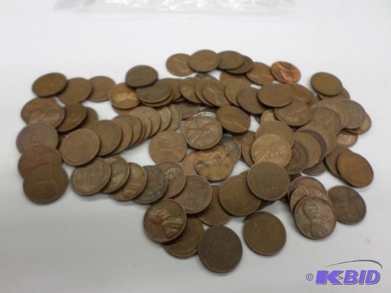 100 Mixed date Wheat Cents, includes Steel C...