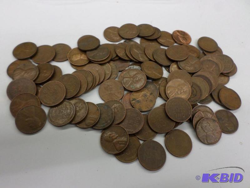 100 Mixed date Wheat Cents, includes Steel C...