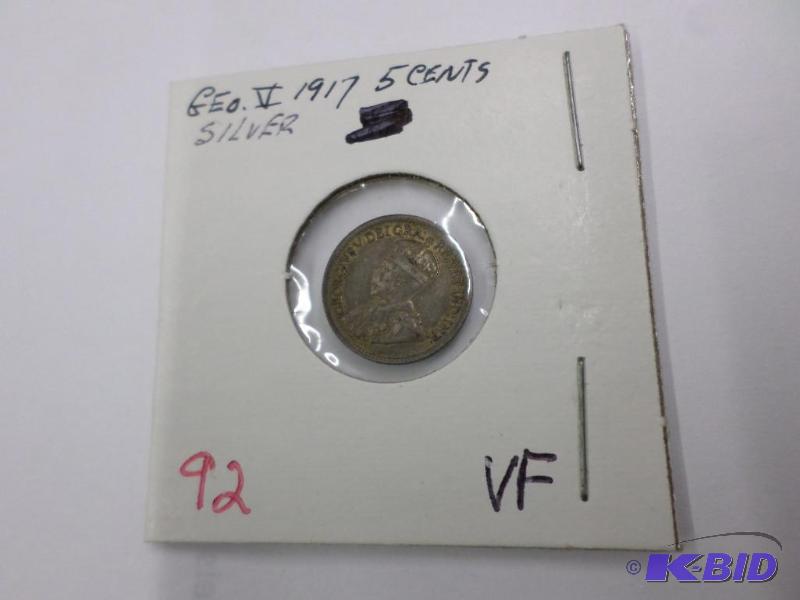 1917 VF Silver Canadian 5 Cents...