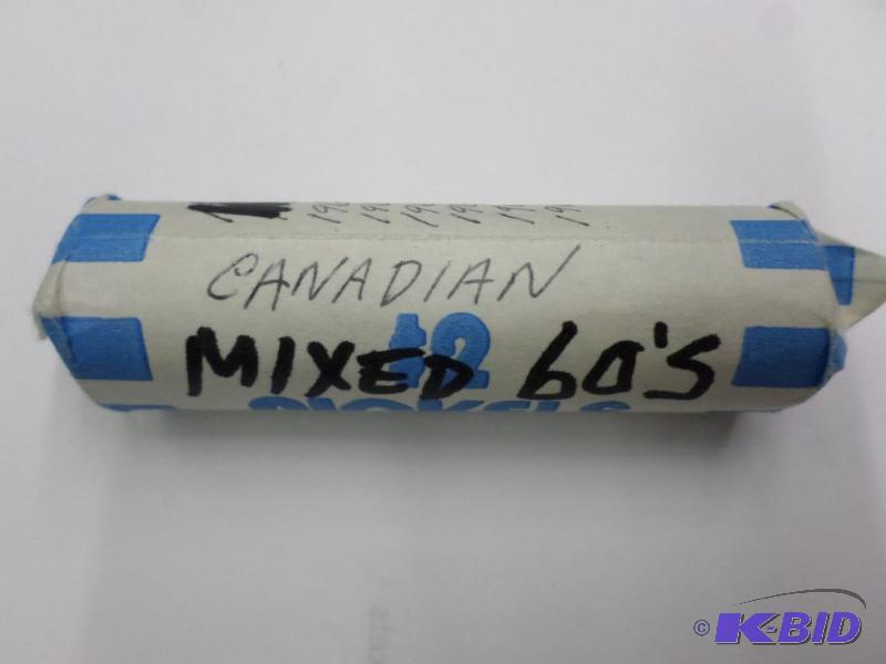 1 roll of 40 mixed dated Canadian Nickels. 60...