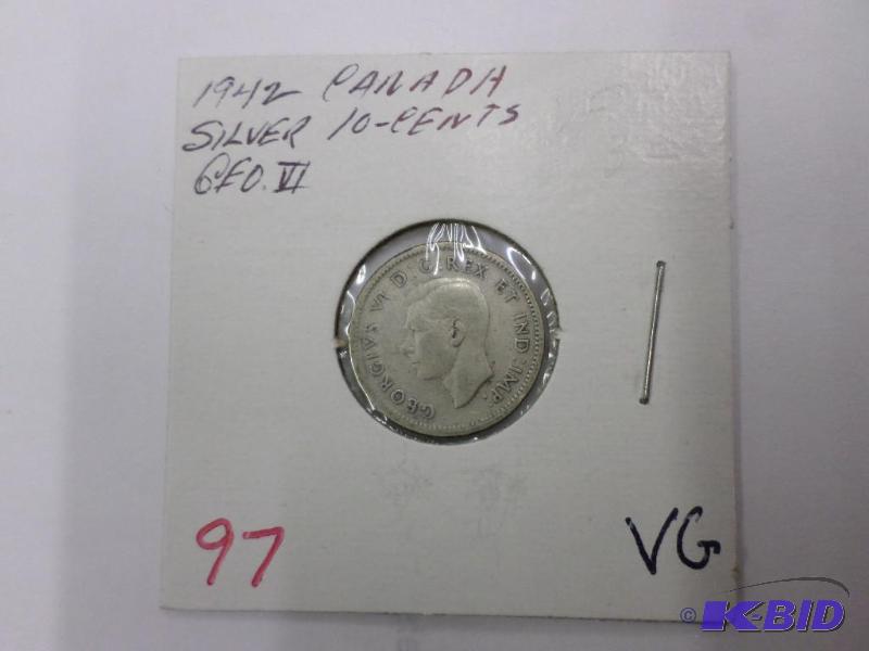 1942 VG Silver Canadian Dime...