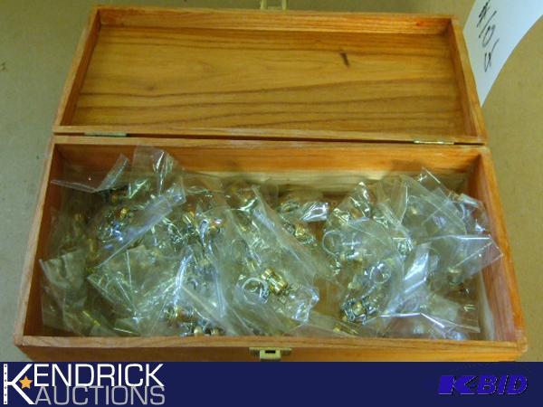 40 Bait Casting Reel Key Chains in Wood Box