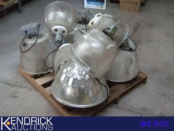 Pallet of 9 Various Sized Working Industrial Dome Lighting Units