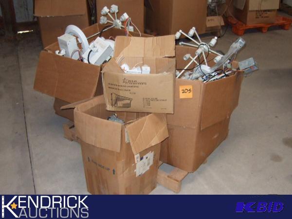 Pallet of Ballasts and Tree Lighting Fixtures