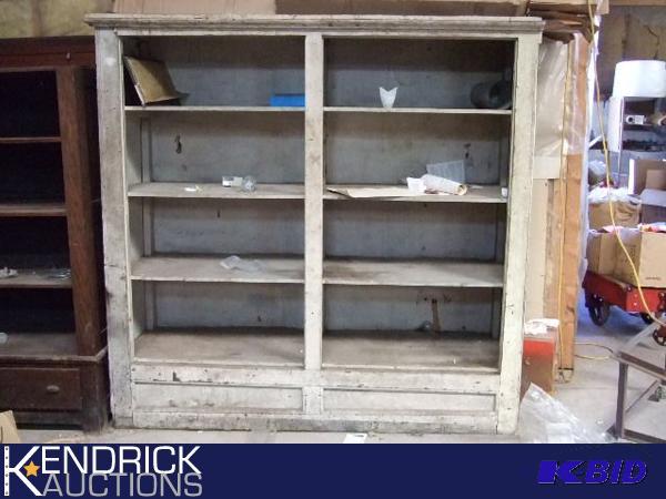 Large Painted Antique Wood Hutch 7 W x 80 H x 24 D