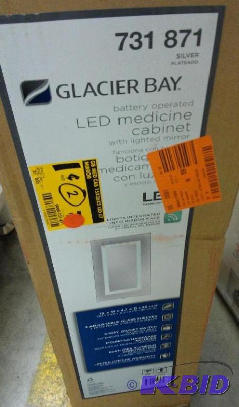 lot 10 image: LED Medicine Cabinet. Glacier Bay. Hardware s...