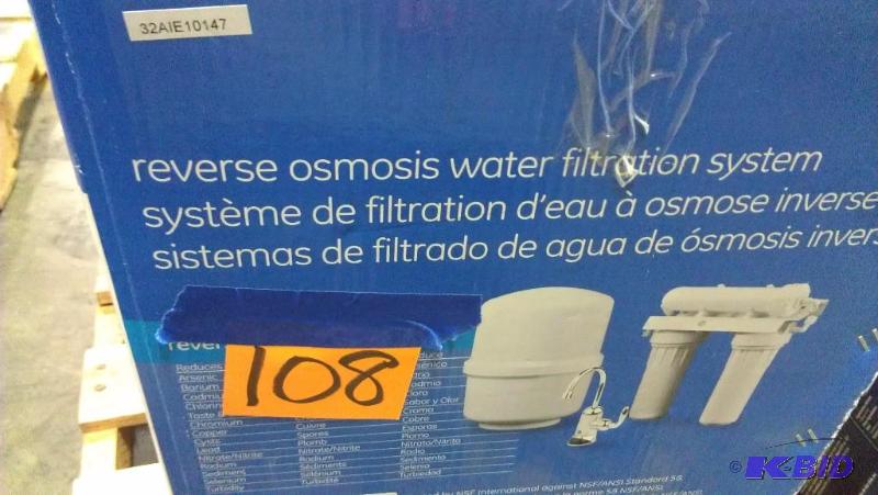 lot 108 image: Reverse Osmosis Water filtration system. View...