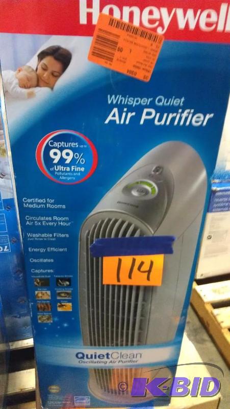 lot 114 image: Air Purifier. Oscillating, whisper quiet. Hon...