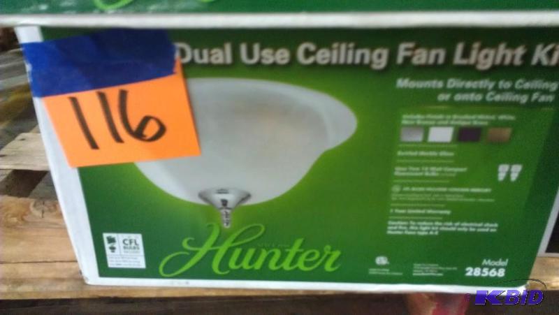 lot 116 image: Ceiling Fan Light Kit. Dual use. Hunter brand...