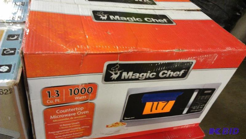lot 117 image: Microwave oven. Magic Chef countertop style. ...