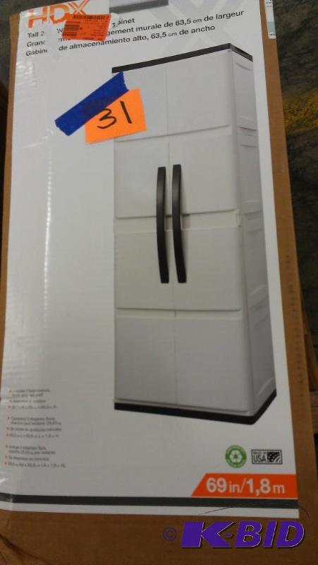 lot 31 image: Heavy Plastic Storage Cabinets.. Assembly req...