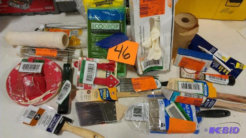 lot 46 image: Prep and Paint, Brushes, Rollers, and tools t...