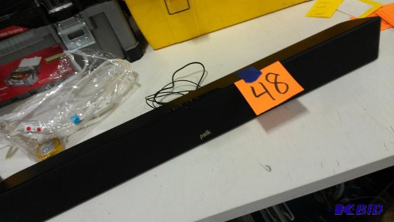 lot 48 image: Polk Soundbar. It needs a regular 20V power a...