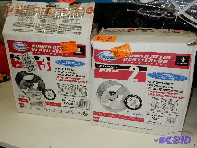 lot 63 image: Two Power Attic Ventilators. Pro 2 and Pro 3....