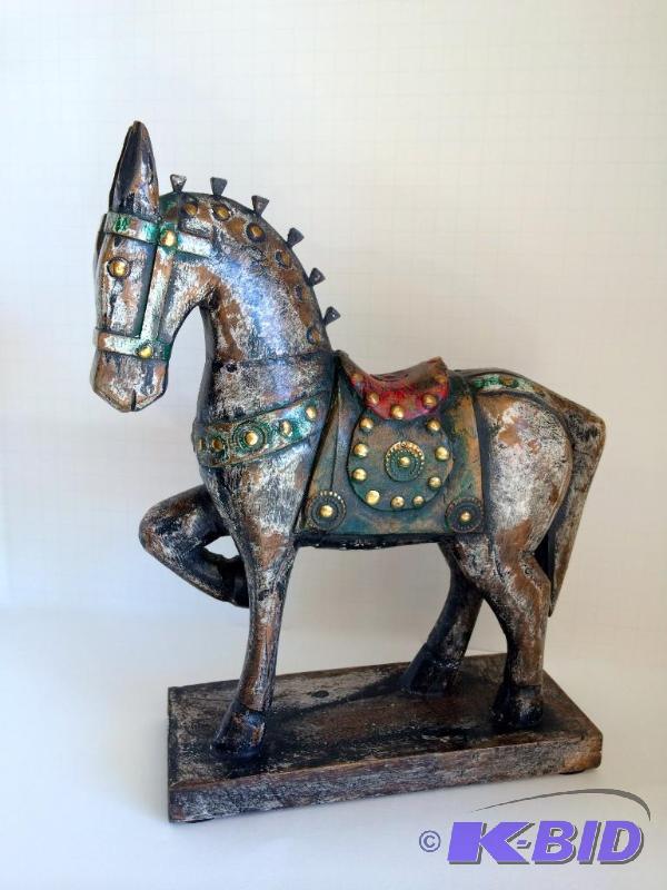 lot 2 image: Chinese wooden horse