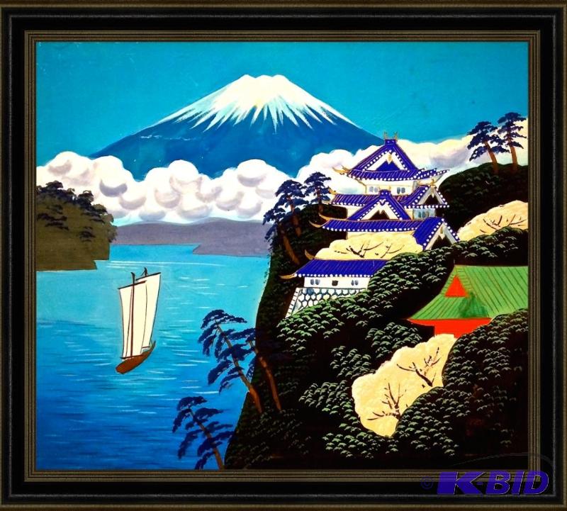lot 22 image: Made in Occupied Japan Hand painted on Silk signed