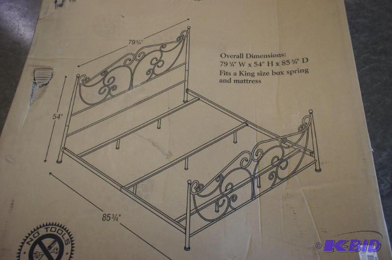 New Serta King Dark Bronze Finish Metal Bed f...