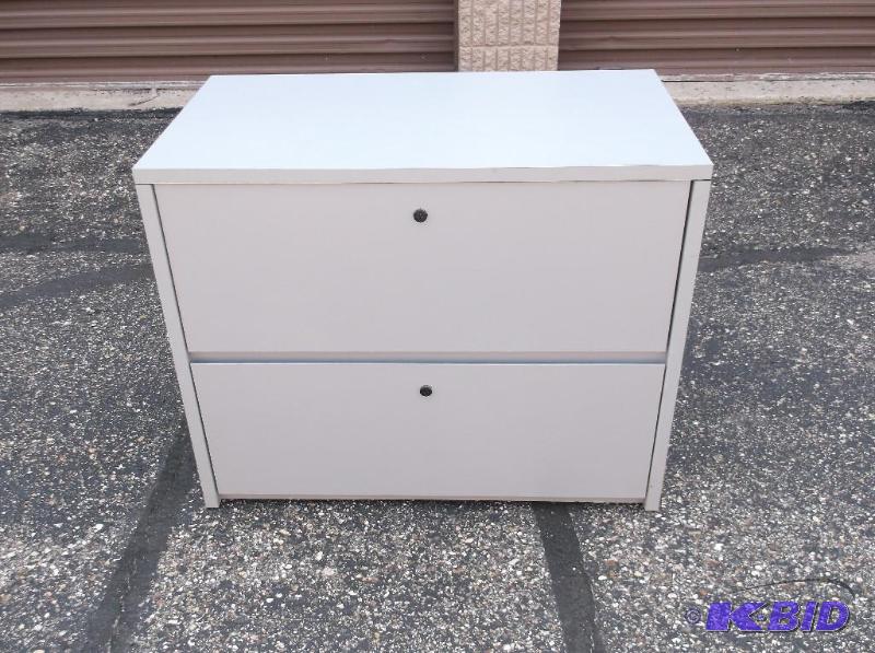 lot 11 image: National 2 drawer locking lateral file cabine...
