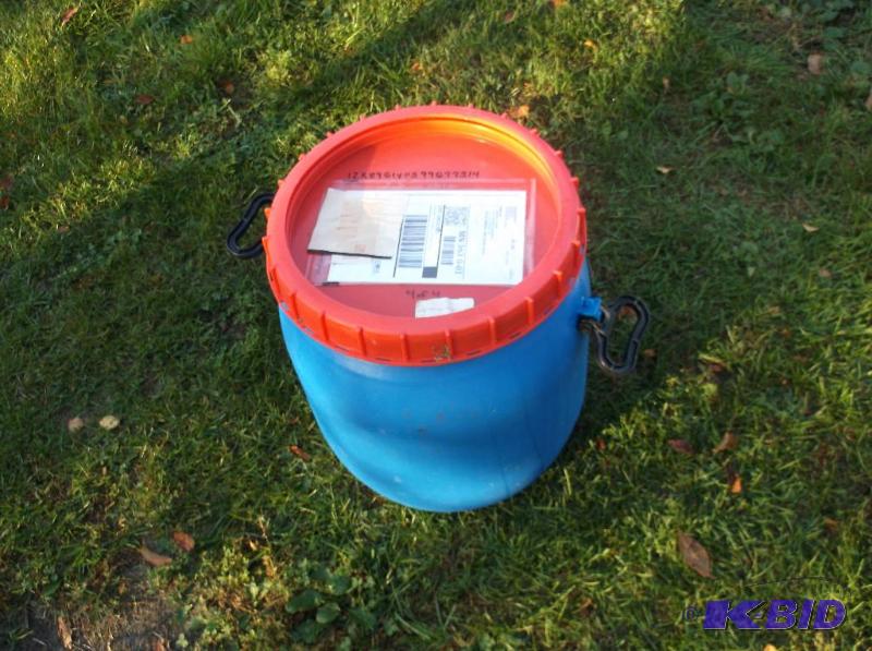 lot 111 image: 15 gallon food grade barrel with screw on lid...