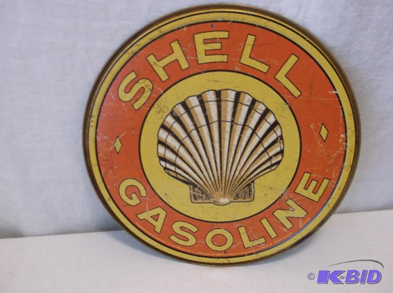 lot 40 image: Collectable metal Shell Gasoline sign measuri...