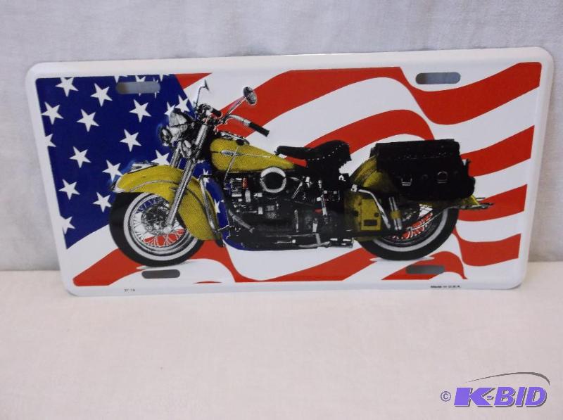 lot 48 image: Collectable embossed license plate sign....