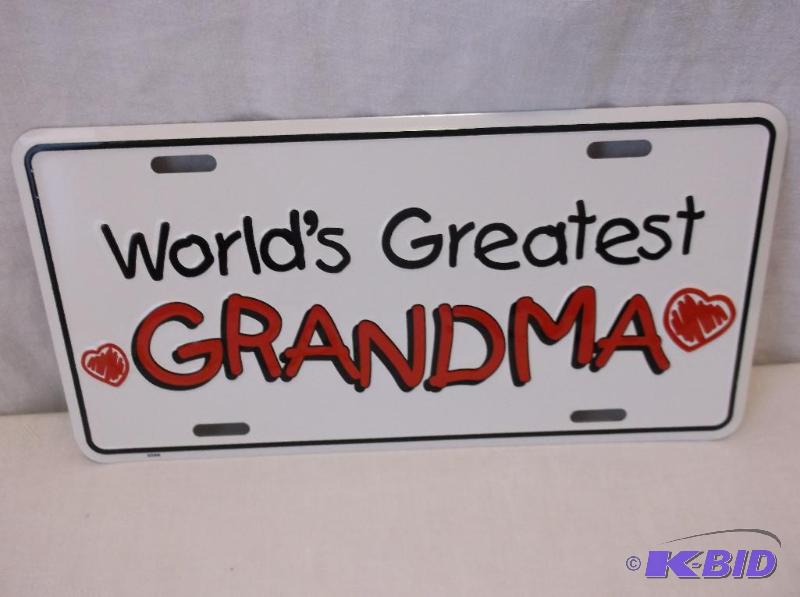 lot 51 image: Collectable embossed license plate sign....