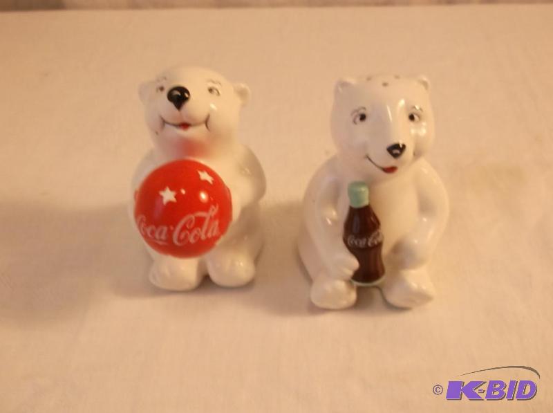 lot 61 image: Cute collectable Coca Cola poller bear salt &...