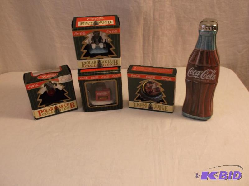 lot 63 image: Collectable 4 Coca Cola brand ornaments &...
