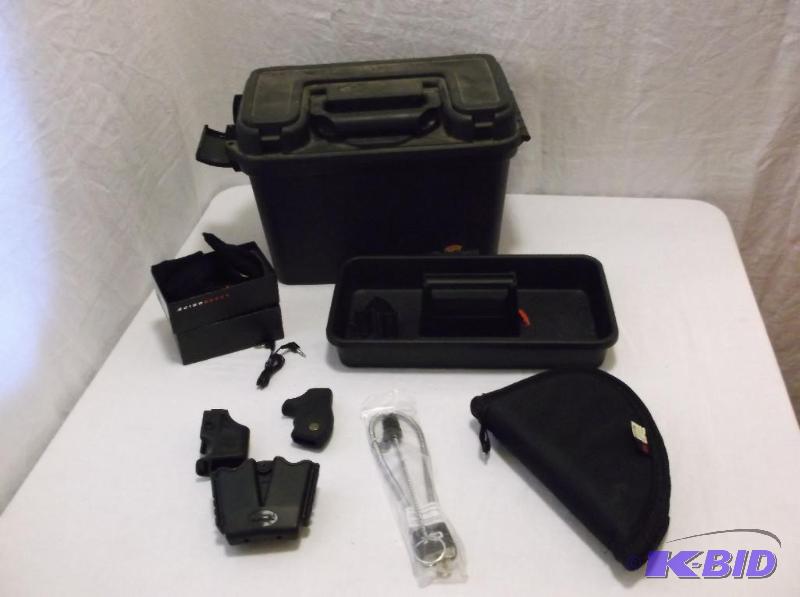 lot 79 image: Flambeau ammo box with pistol soft gun case,g...