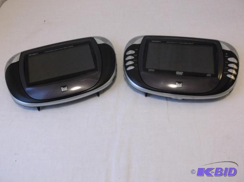 lot 91 image: 2 DVD players with 7" widescreen unteste...