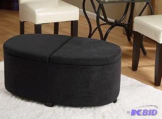 New Black Oval Ottoman. Dimensions 35&quot ...