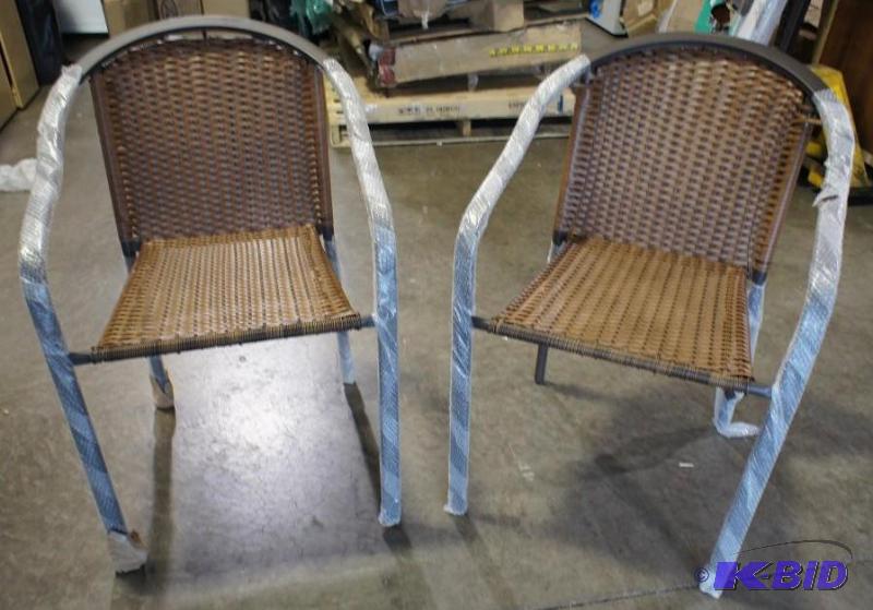 New (2) Wicker Style outdoor patio chairs. MS...