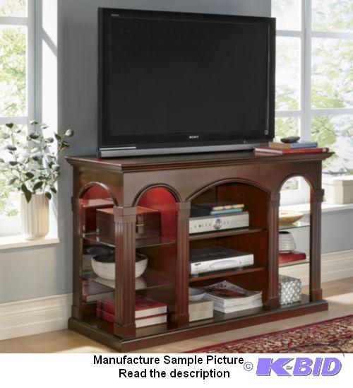 lot 106 image: Curio TV Stand - Cherry finish -&nbspDefined...