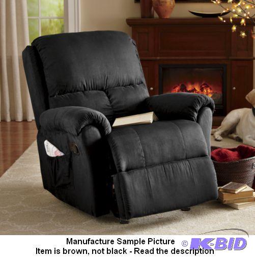 lot 127 image: Brown Rocking Recliner - Picture shows black ...