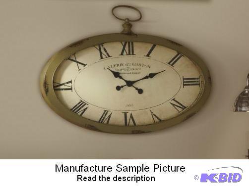 lot 131 image: Sophie Oval Rustic Look Wall Clock -&nbspAdd...