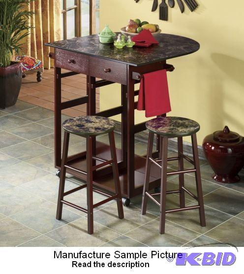 lot 161 image: Faux Marble Island with Stools - Faux marble ...