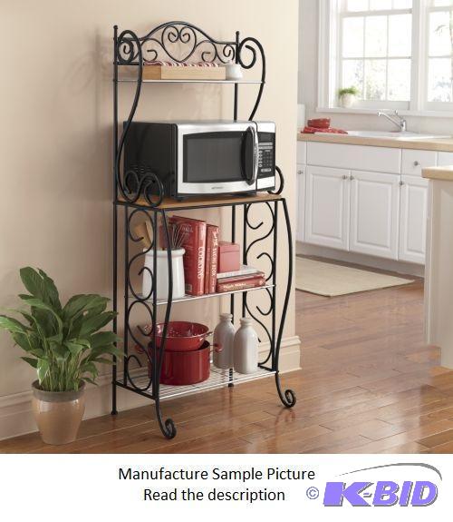 lot 163 image: Black Heart Scroll Microwave Stand - Scrolled...