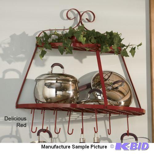 lot 165 image: Two Tier Half Moon Pot Rack - Red - Puts pot...