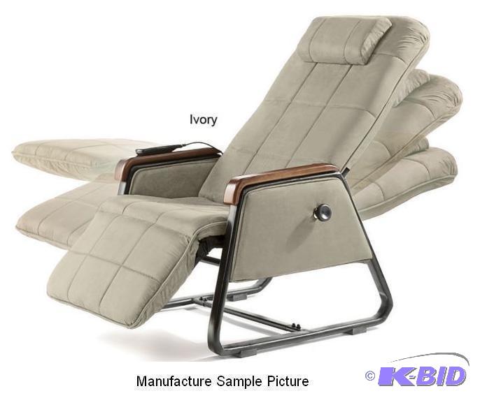 lot 178 image: Ivory Microfiber Zero Gravity Massage Chair w...