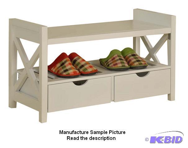 lot 2 image: White Storage Bench -&nbspWith its elegant y...