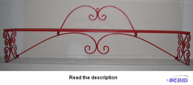 lot 4 image: Red Scrolled over the Sink Shelf - 36 x 6 x 1...