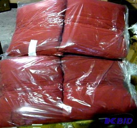 lot 42 image: Set of 4 Maroon Pillows - 19 x 19 x 7 - Polye...
