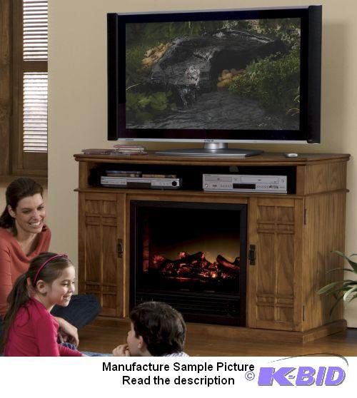 lot 51 image: Mission Fireplace TV Stand - Enjoy both a war...