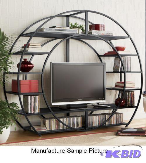 lot 57 image: Black Arch Entertainment Center - This arched...