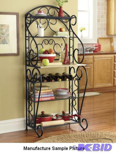 lot 58 image: Black&nbspBakers Rack - Contributes functio...