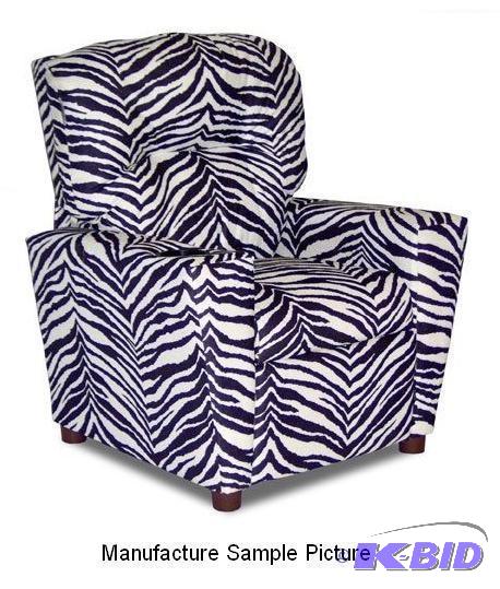 lot 8 image: Child Recliner with Cup Holder - Zebra Print ...