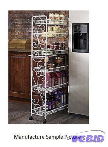 lot 81 image: Scroll Rolling Pantry Cart - White - No need ...