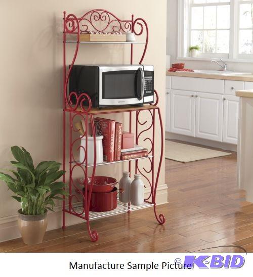 lot 82 image: Scrolled Microwave Cart - Red -&nbspScrolled...