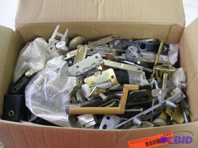 lot 132 image: Box of Hinges and hardware...
